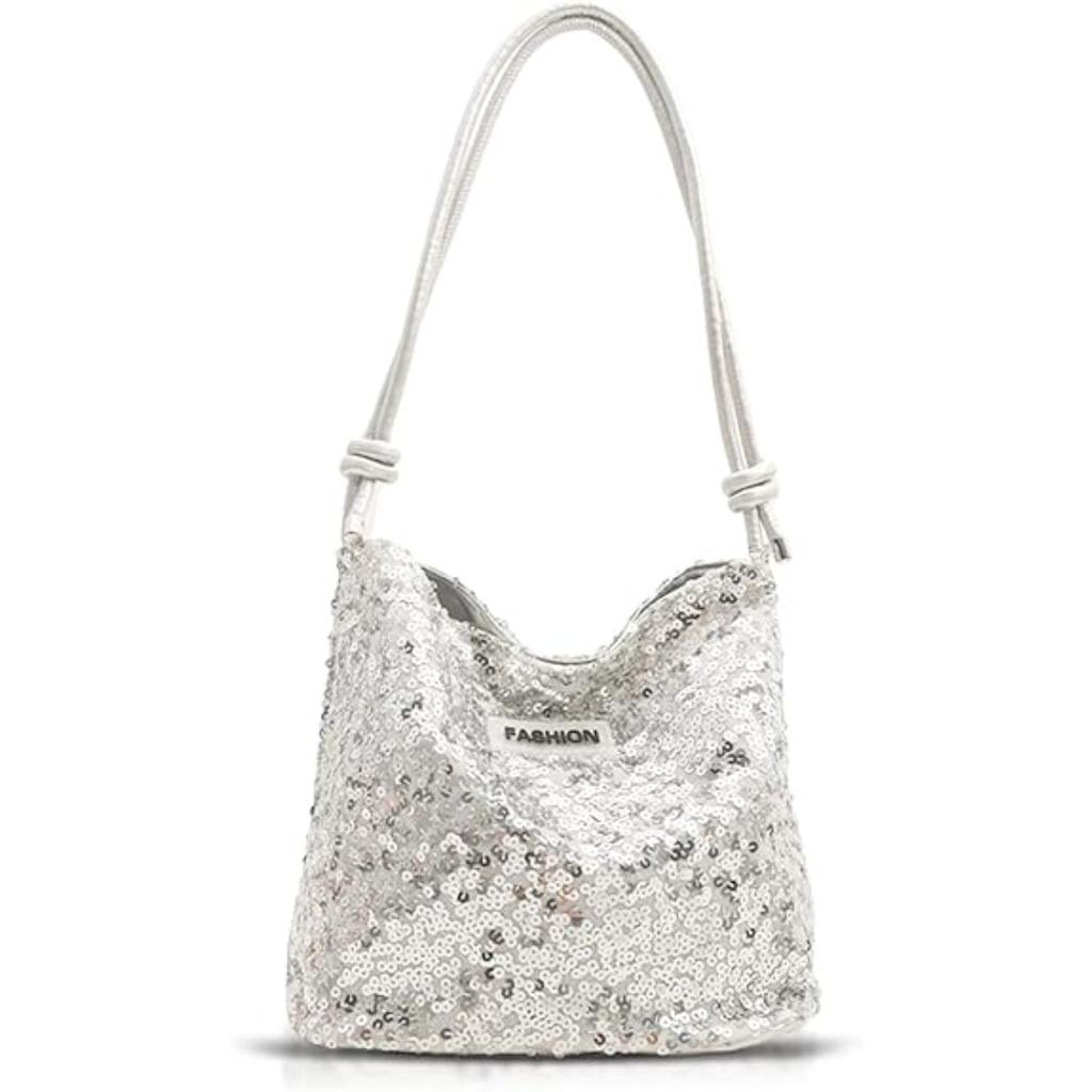 Tote Bag for Women, Sequin Handbag, Adjustable Shoulder Strap, Crossbody Bag for Wedding, Prom, Parties, Travel