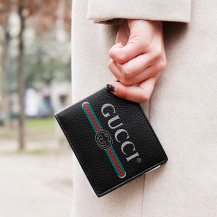 Gucci Логотип Бифолд Кошелек Черный Мужские Кошельки 496309-0GCAT-8163