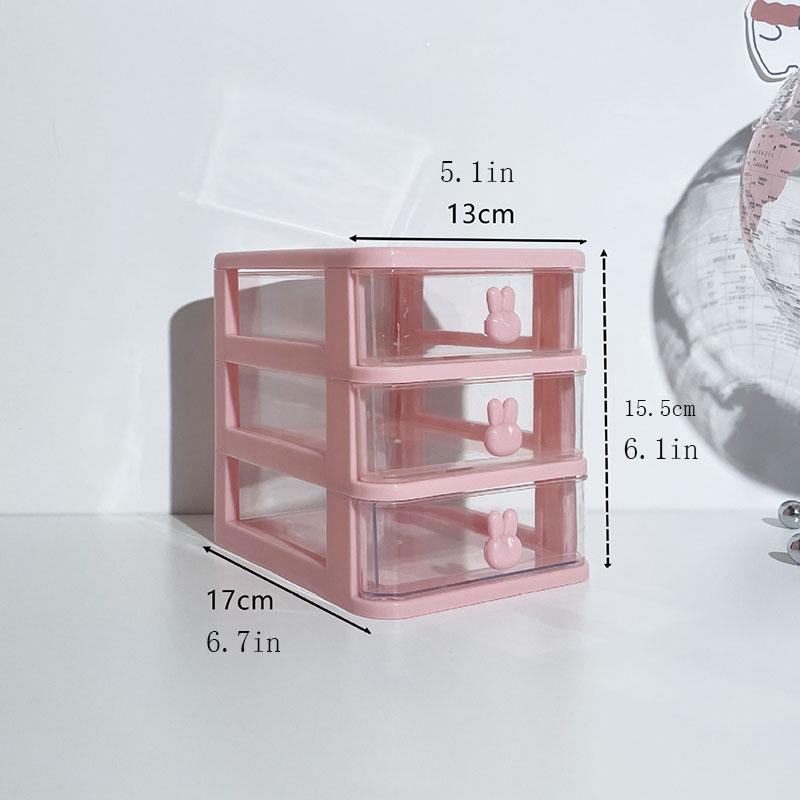 Clear Stacking Drawer Organizer - Multi-Tier PP Storage Box for Office/Beauty Products, Modular Desktop System (2-5 Layers)