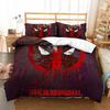 Deadpool Anime, Home Bedroom Comforte Nordic polyester material, suitable for children and adults, 3-piece set