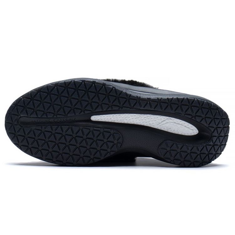 Li Ning Cloud Travel Fabric Leather Trendy Rebound Shock Absorbing Wear-Stick Low-Top Sports Casual Shoes Women sketches Black AZGS108-2