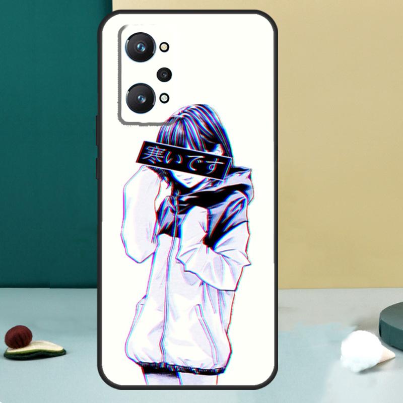 Грустное японское эстетичное искусство Для Realme GT 6T 5 6 GT 7 Pro C67 C75 C61 C55 C53 C51 C21Y C25S 10 11 12 13 14 Pro Plus Чехол