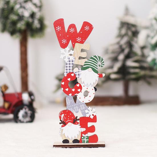 Christmas Decoration Hollow Out Wooden New Year Gift Reusable Durable Christmas Decoration Letter Shape Colorful Wooden Xmas Ornaments for Christmas