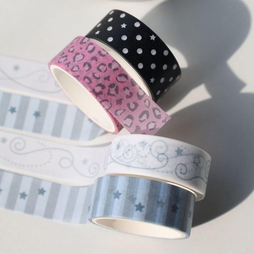 5pcs/set Funny Journal Collage Decorative Tape Roll Leopard Print Craft Tape  Gift Wrapping