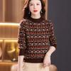 Женский свитер жаккардовой вязки с полуворотом 2024 года - Осень/Зима