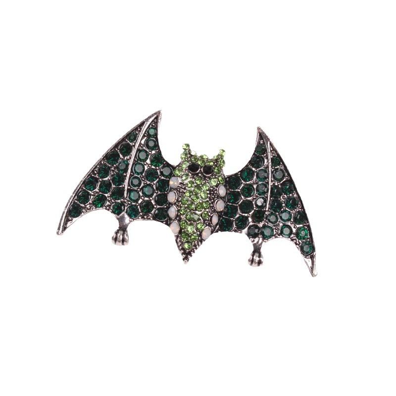 Creative Design Bat Brooch, Alloy Diamond-Encrusted Animal Corsage, Anti-Light Clothing Accessories Pin