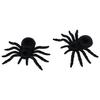 2 DECORATIVE PVC SPIDERS 10CM BLACK