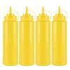 4Pcs Kitchen Plastic Seasoning Dispensing Bottles with Lid Multifunctional Pigment Squeeze Bottle 250ml BPA Free Condiment Squeeze