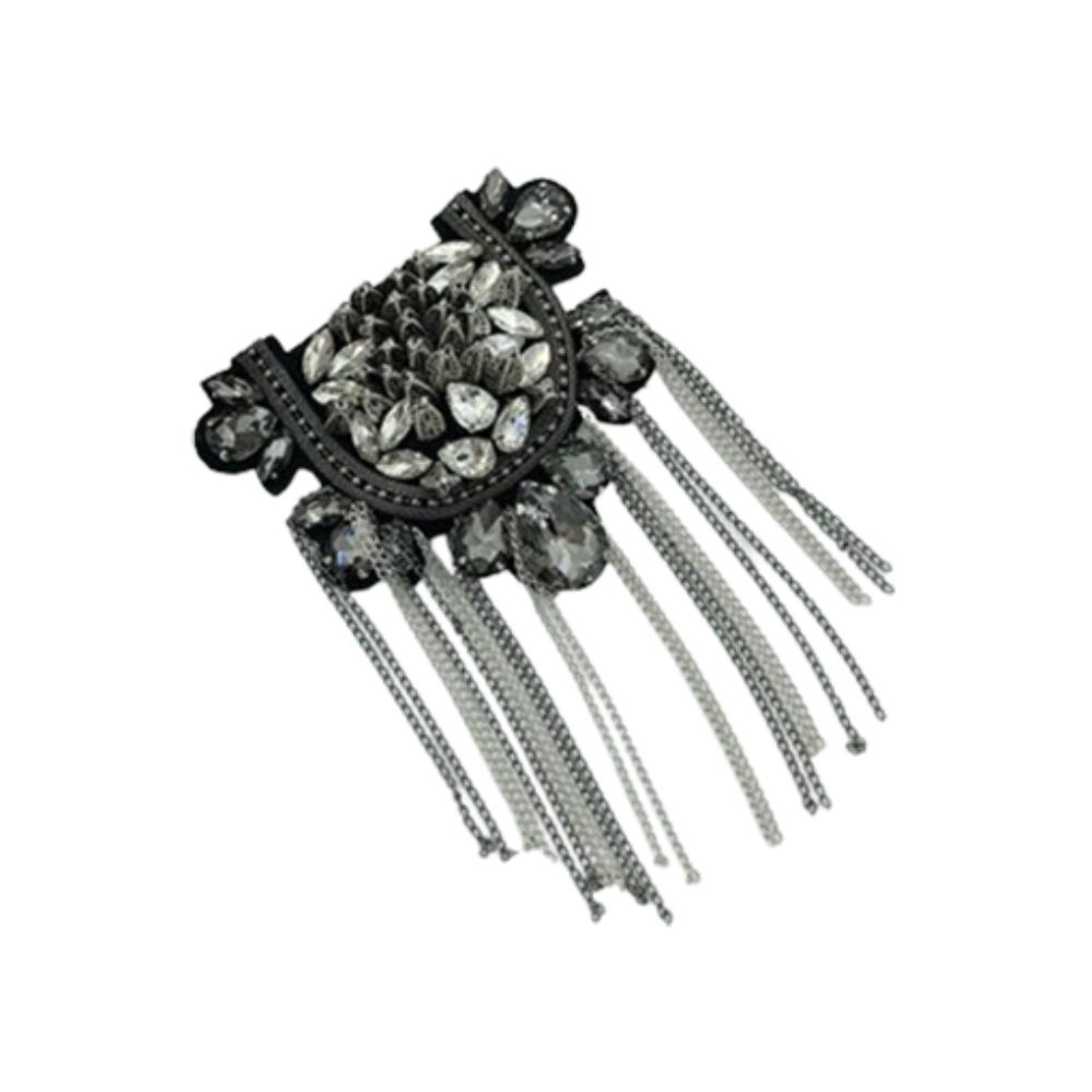 Эполет с кисточкой в виде черепа, цепочка, брошь на лацкан пиджака, винтажная брошь, сценическое выступление