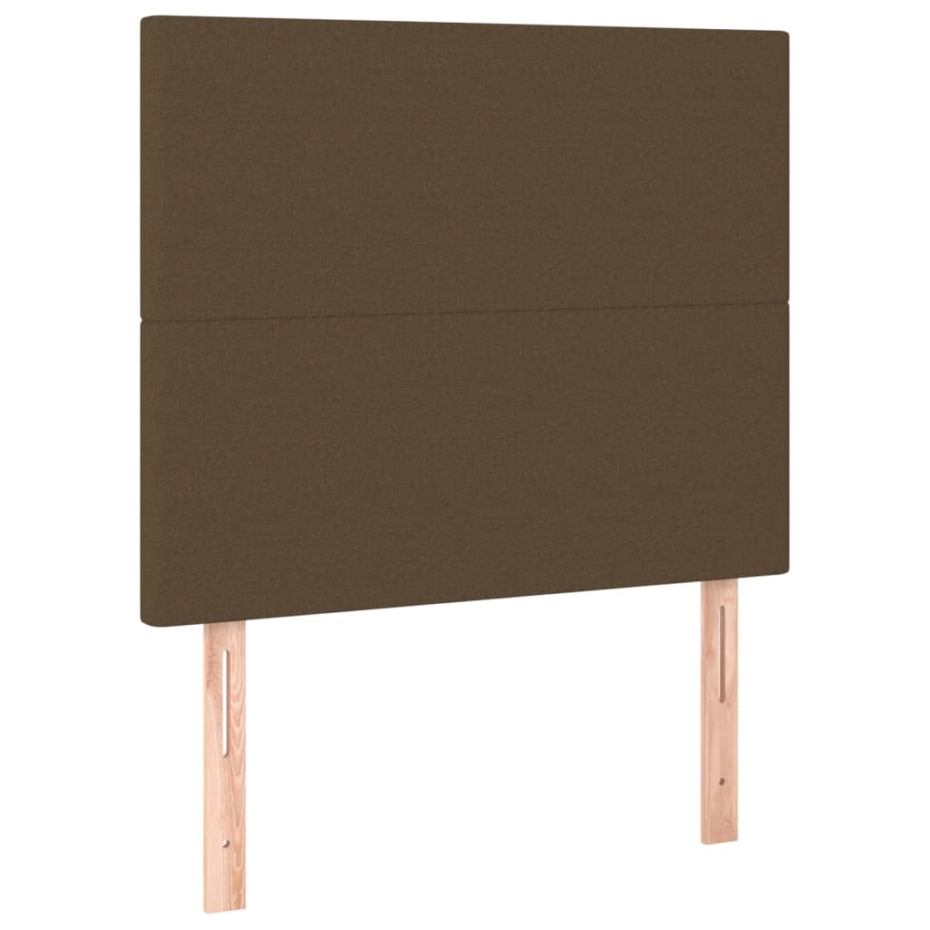 Box Spring Bed with Mattress Dark Brown 100 x 200 cm Fabric