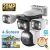 20MP Four Screens WiFi Security Camera Outdoor 10X Optical Zoom Four Lens Human Auto Tracking Waterproof CCTV Cameras