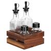 Oil and vinegar bottles, spice racks, 5 pieces.