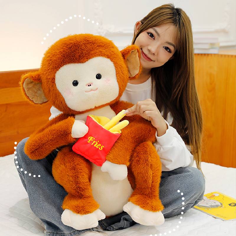 Monkey Toys Plush French Fries Golden Monkey Cartoon Animals Fill Doll Gift Toy