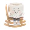 Rocking Chair Smile Face Planter Swing Resin Succulent Pots with Drainage Hole Cute Garden Balcony