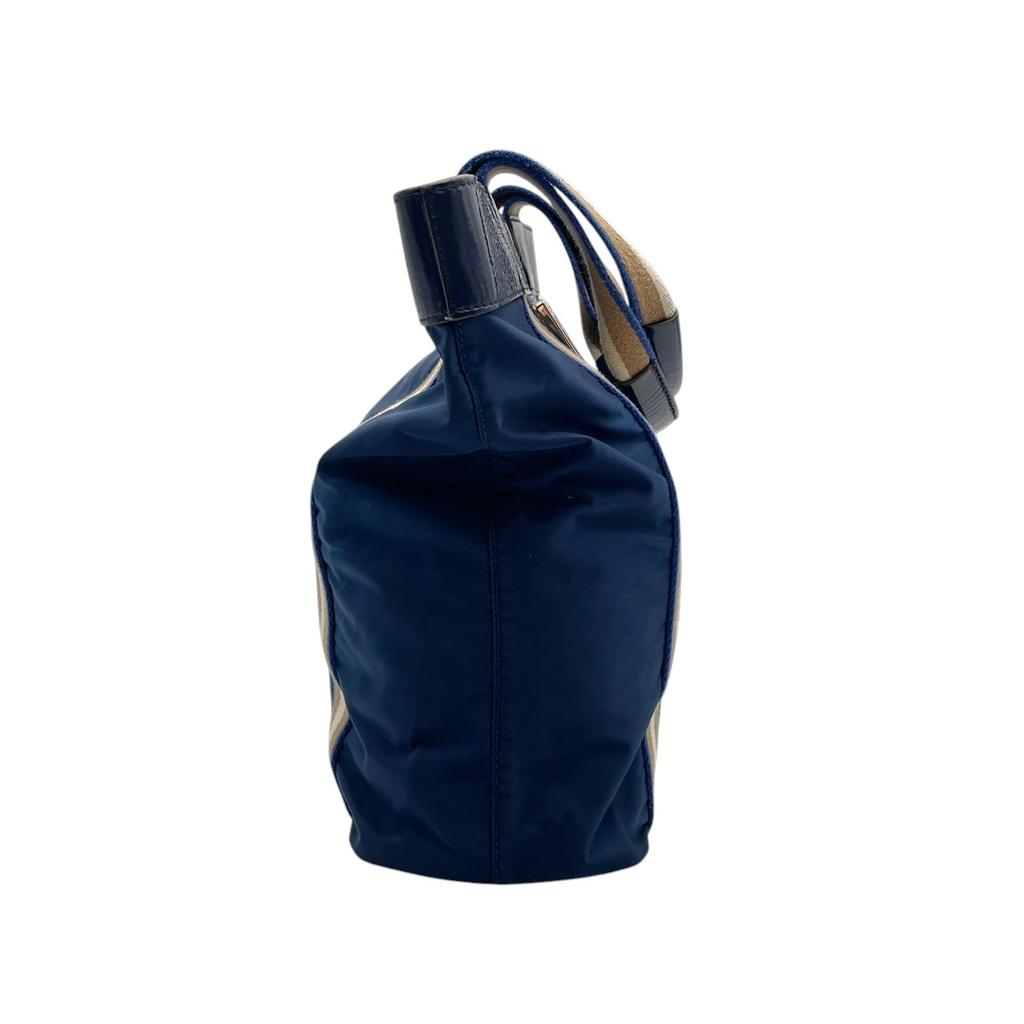 Used  Tote BagTote Bag Navy/beige Nylon/Patent leather Women