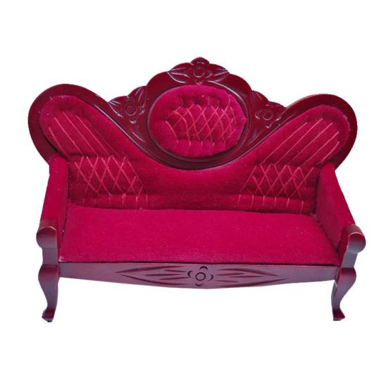 Мини-диван Ностальгический Без заусенцев Экологичный 1:12 Миниатюрный диван для кукольного домика для девочки