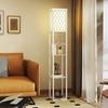 Modern 2-in-1 Floor Lamp with 3 Shelves, E27 Socket, 26 x 26 x 160 cm, White