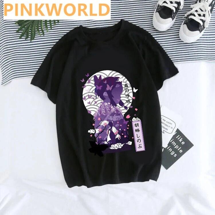 Japanese Anime Cartoon Funny Fashioin WoUnisex T-shirt Print Ladies T-shirt Casual Basis O-collar Black Shirt Short Sleeve Tshirt