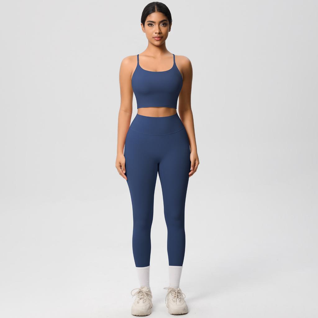 New Cloud Inspired Camisole Vest, Sports Bra, Yoga Suit Set, Quick Drying, Tight Fitting, Running, Leisure And Fitness Two-Piece Set For Women