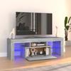 VidaXL TV Cabinet with LED Lights Sonoma Grey 120x35x40 Cm, TV Stand with LED Light, TV Stand, Media Cabinet, Furniture 815667