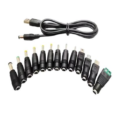 Кабель питания 5V USB на 5.5x2.1 мм с 13 разъемами для роутера, светодиодной подсветки, динамика, мелкой бытовой техники