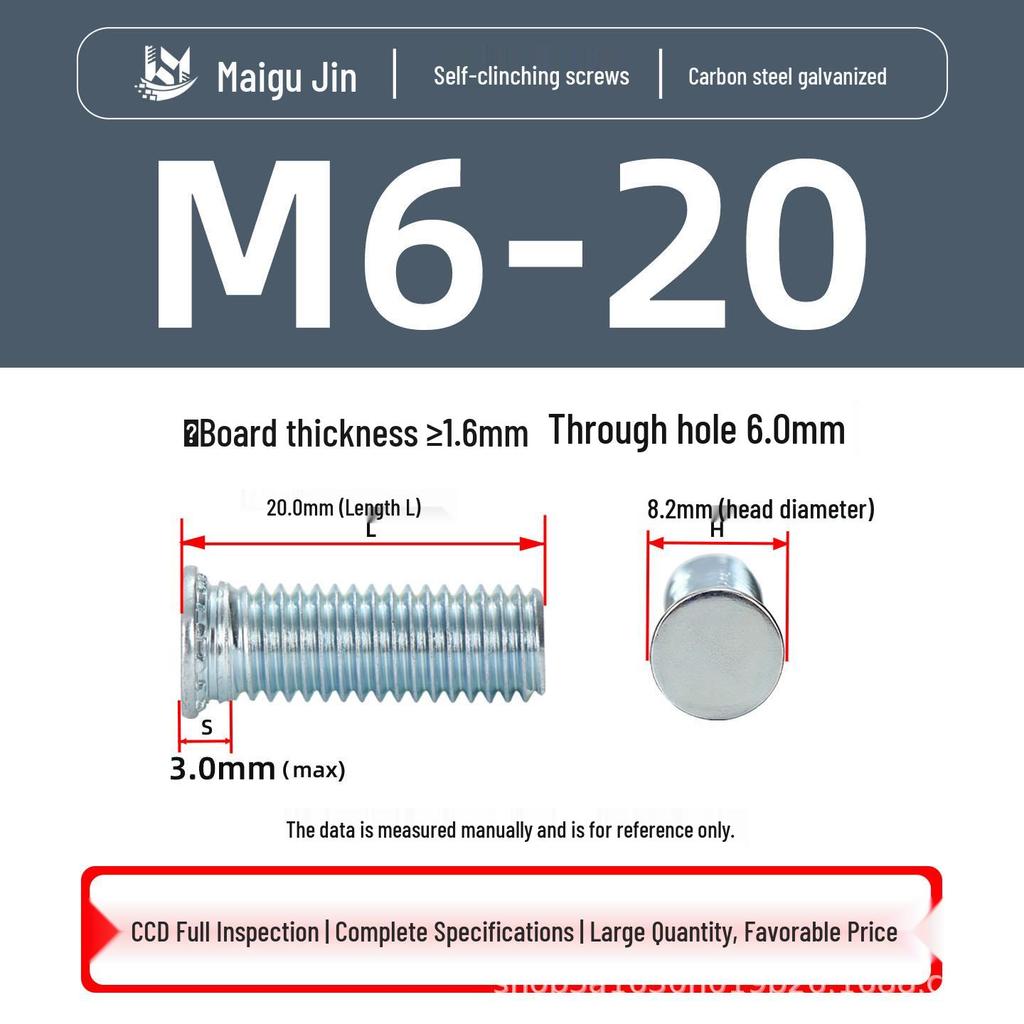 Flat Head Carbon Steel Galvanized Rivet Nuts FH-M2 to M10 - Free Shipping