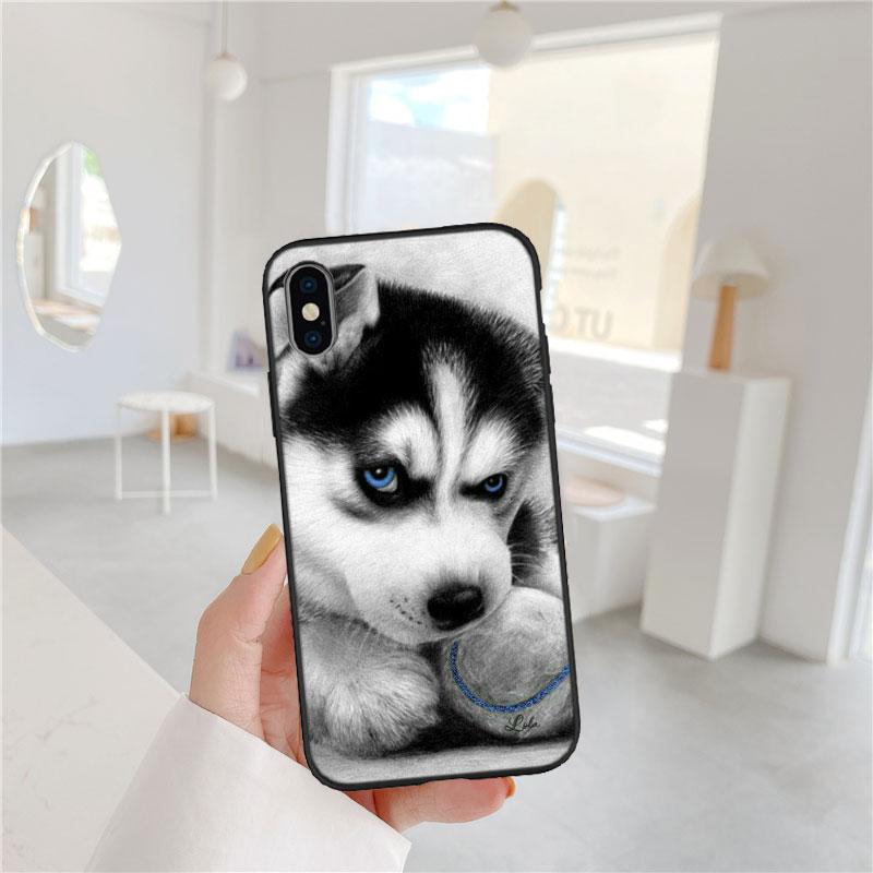 CJ66 Husky Puppy Dog Soft Shell Phone Case for Redmi Note 10 11 12 Pro Max 10S 10C 10T 11A 11S 12S 12C