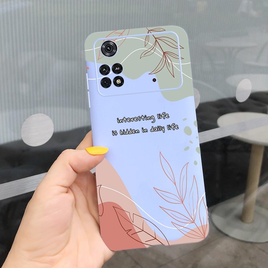 Чехол для Xiaomi Poco M4 Pro Милый узор Конфетный цвет Чехол для телефона Для Poco M 4 M4 Pro 5G 4G PocoM4 Мягкий силикон ТПУ Задняя крышка