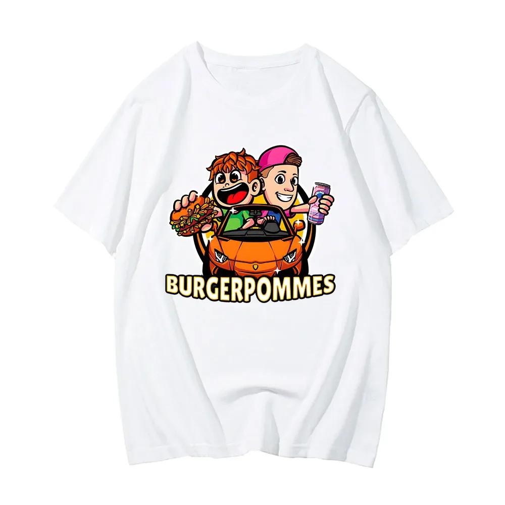 Burgerpommes 2 LukasBurger Футболки с мультяшным графическим принтом Футболка Marvin Vlogt ICrimax Футболка из хлопка для мужчин и женщин Футболки унисекс