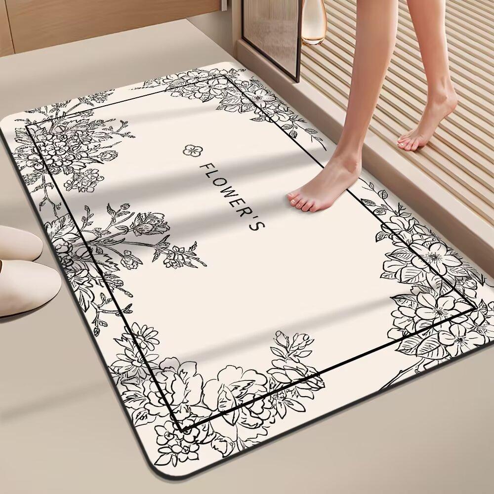 Легкая роскошная подушка для ванной из диатомовой грязи, поглощающая подушку для ног, противоскользящий утолщенный коврик для пола в ванной