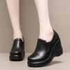 8cm Small Size 32-43 Fashion Deep Mouth Platform Wedges Shoes Women Pumps Loafers 2025 Fall High Heels Shoes for Office Mom Work