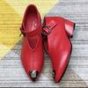 2024 Fashion Women Boots Casual Leather Designer V Shape Woman Pointed Toe Rubber Ankle Boots Black Red Zapatos Mujer
