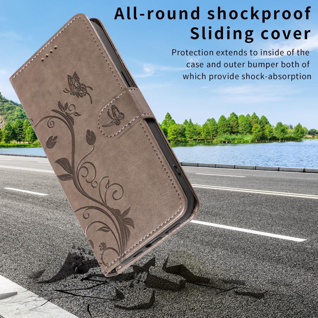 For OnePlus 12R 5G/Ace 3 5G PU Leather Cases Flower Pattern Wallet Stand Phone Cover with Strap