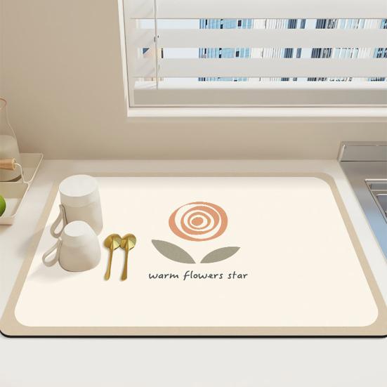 Коврик для сушки посуды Yousheng, коврик для кофе, супервпитывающий коврик для сушки посуды, легко чистящийся прямоугольный коврик для сушки кухонной стойки