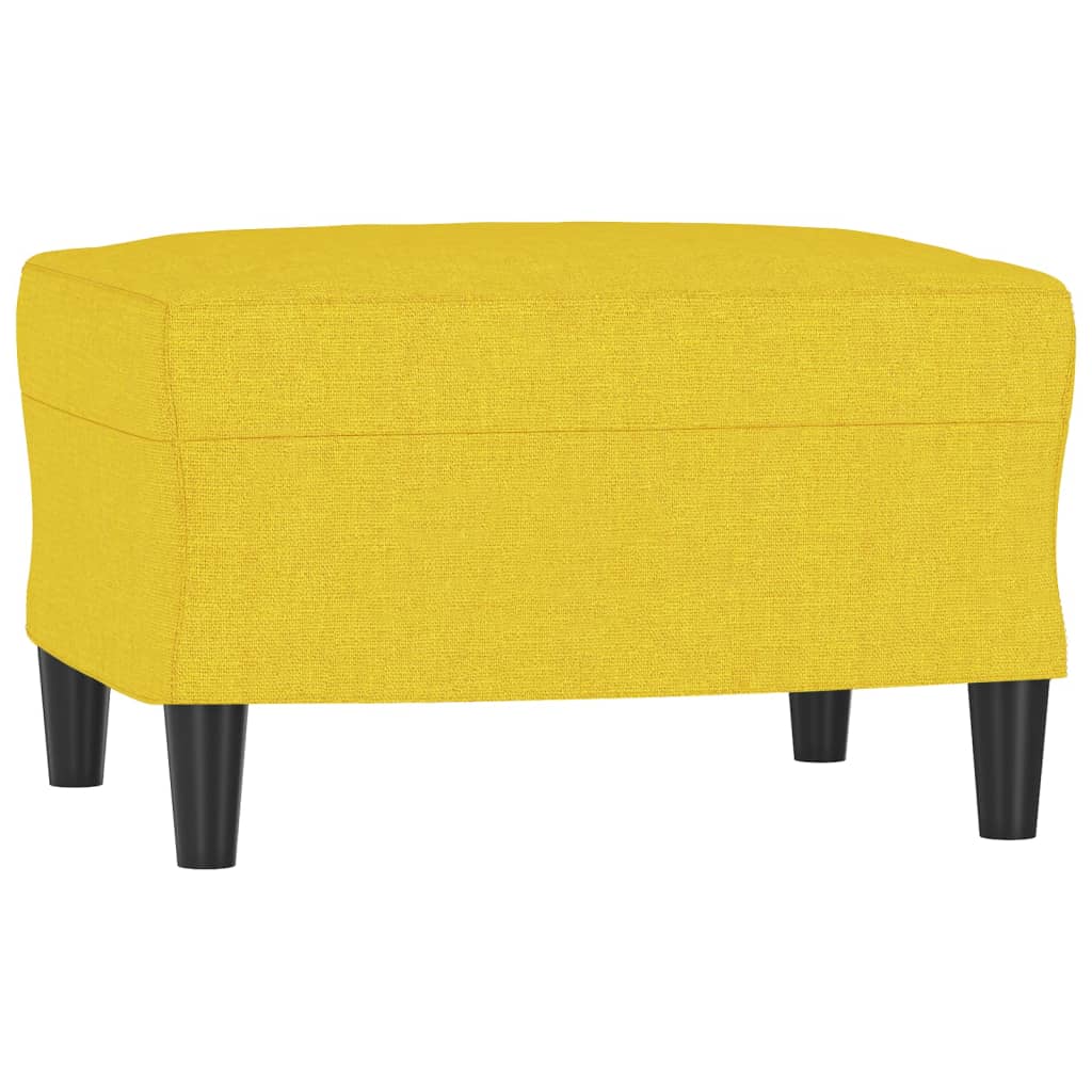 Footstool Light Yellow 60 x 50 x 41 cm Fabric