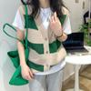 Single-breasted Striped Knitted Cardigan 2022 Spring New Women Fashion Sleeveless Knitted Sweater Slim Korean Vest Cardigan