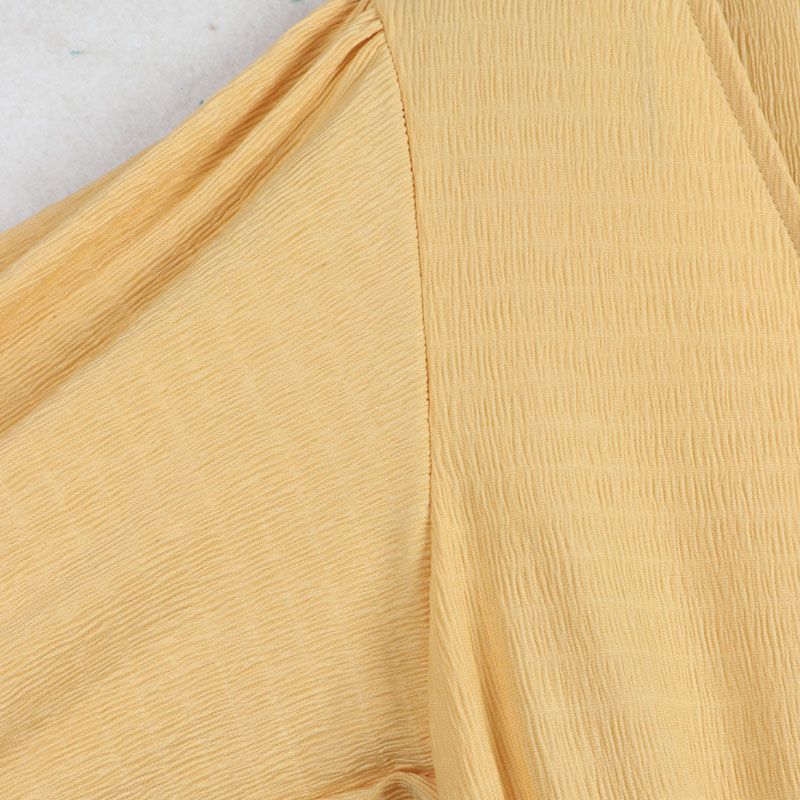 Sunshine House Summer New Arrival Export European and American Women's Clothing V Neck Short-Sleeved Women's Clothing Dress A- Line Umbrella Skirt