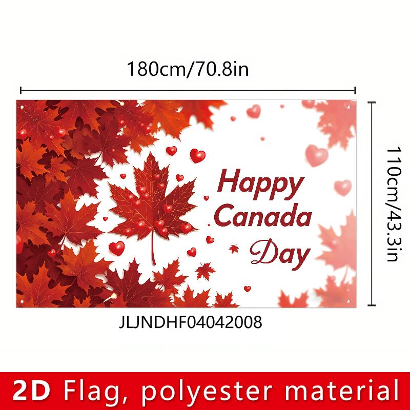 2D flat 1 Canada Day banner for Canada Day decoration maple leaves and landmarks with iconic symbols