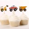 24pcs Wedding Birthday Party Baking Supplies Car Models Cake Topper Pick Decoration Inserted Card