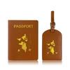 Customizable PU Leather Passport Cover with Hot Stamped Logo, Map, Luggage Tag, & Passport Holder Set