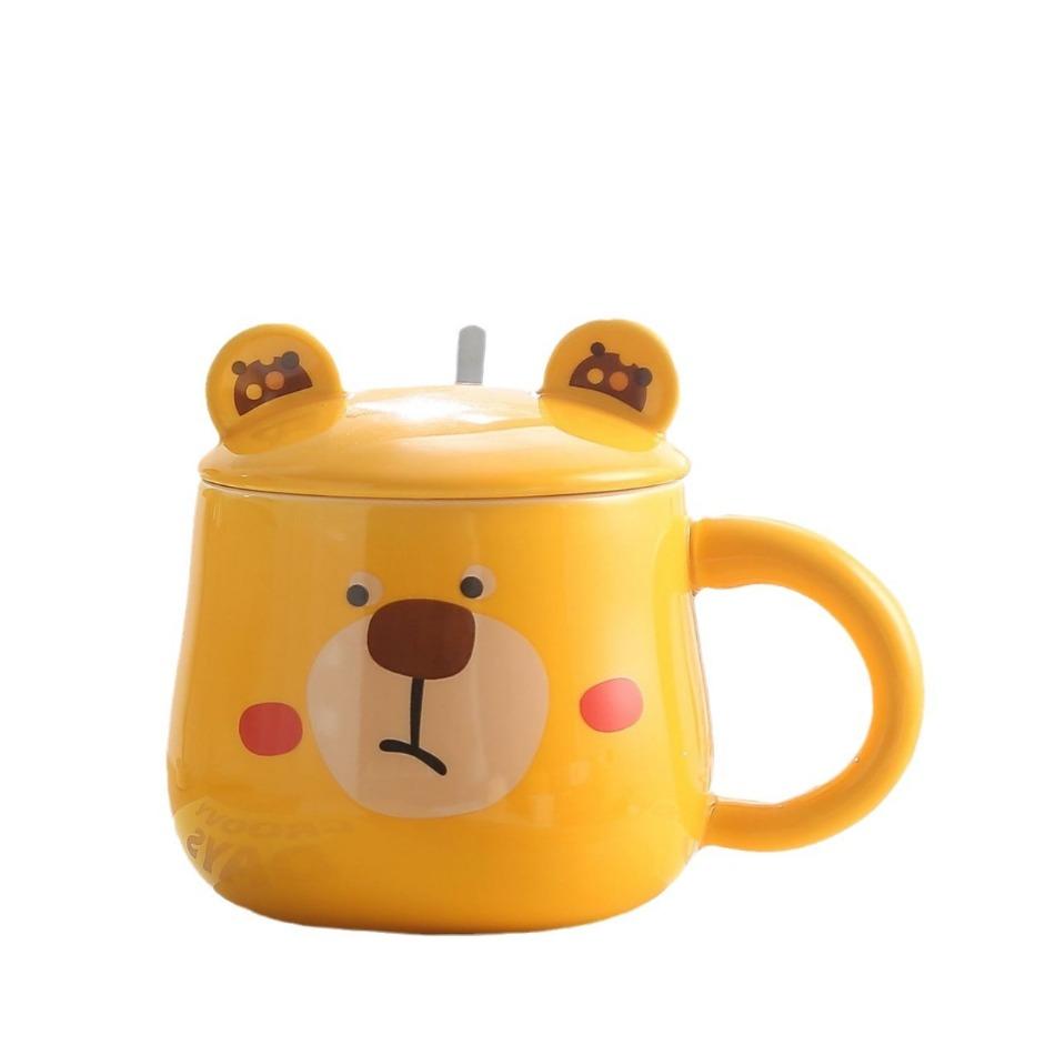 Персонализированная креативная керамическая кружка с изображением медведя из мультфильма Ins, высококачественная домашняя питьевая вода, чашка для кофе и молока