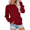 Women's Fashion Sweatshirt Round Neck Long Sleeve Solid Color Casual Loose Pullover Sweatshirt Sweater