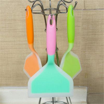 Кухонная силиконовая нефритовая лопатка с антипригарным покрытием Маленькая плоская лопатка Портативная широкая силиконовая лопатка для кухни