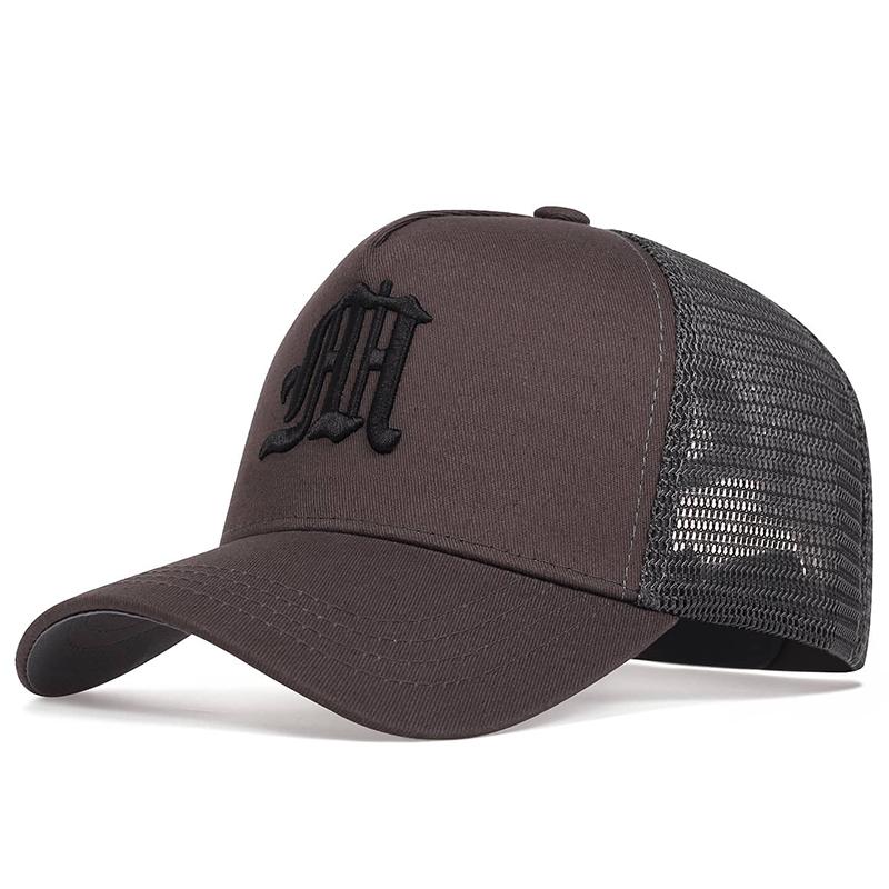 Fashion Gothic Letter M Embroidery Baseball Hat Men and Women Cotton Hats Outdoor Sun Protection Cap Breathable Mesh Caps