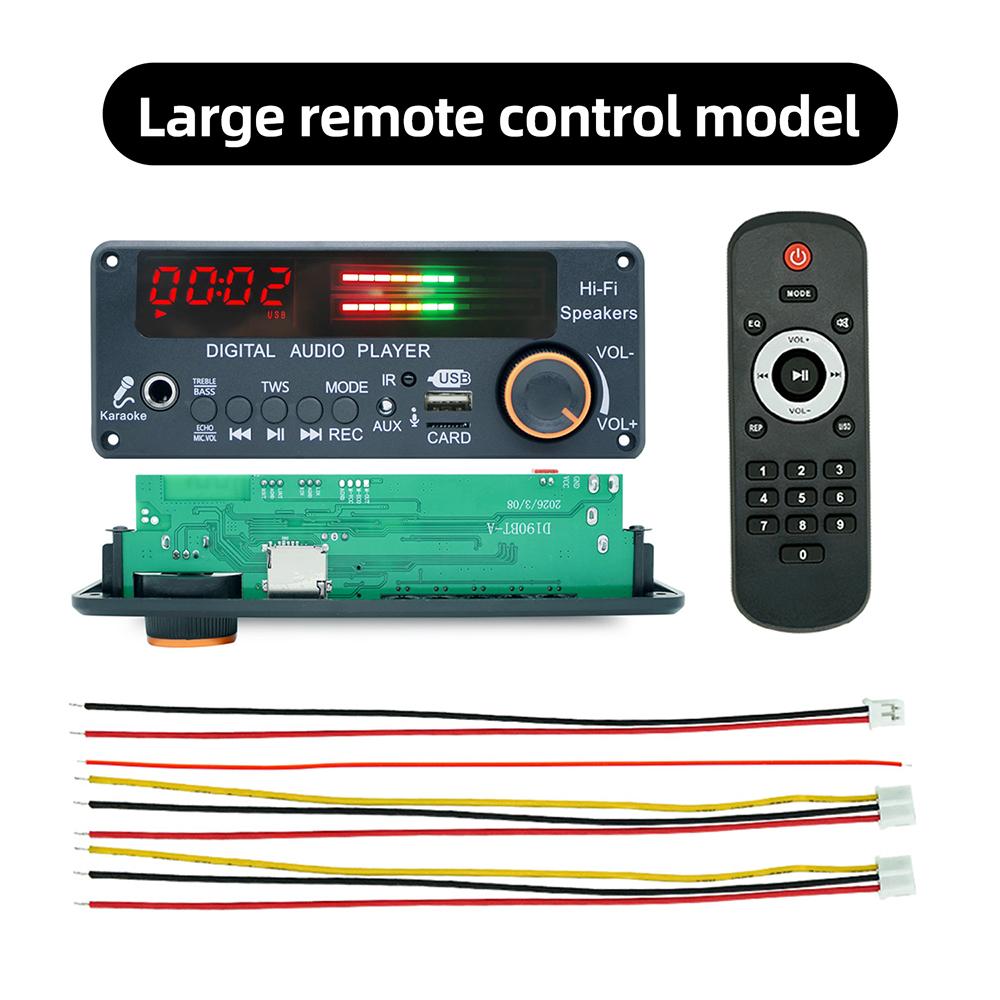 Плата Декодера MP3 WMA WAV DC12V Bluetooth 5.3 Громкая Связь Автомобильная Аудиосистема Микрофон USB TF FM DIY Музыкальный Плеер