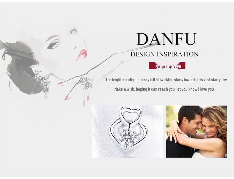 Серьги-пусеты из стерлингового серебра S925 в корейском стиле в форме сердца с цирконом для женщин