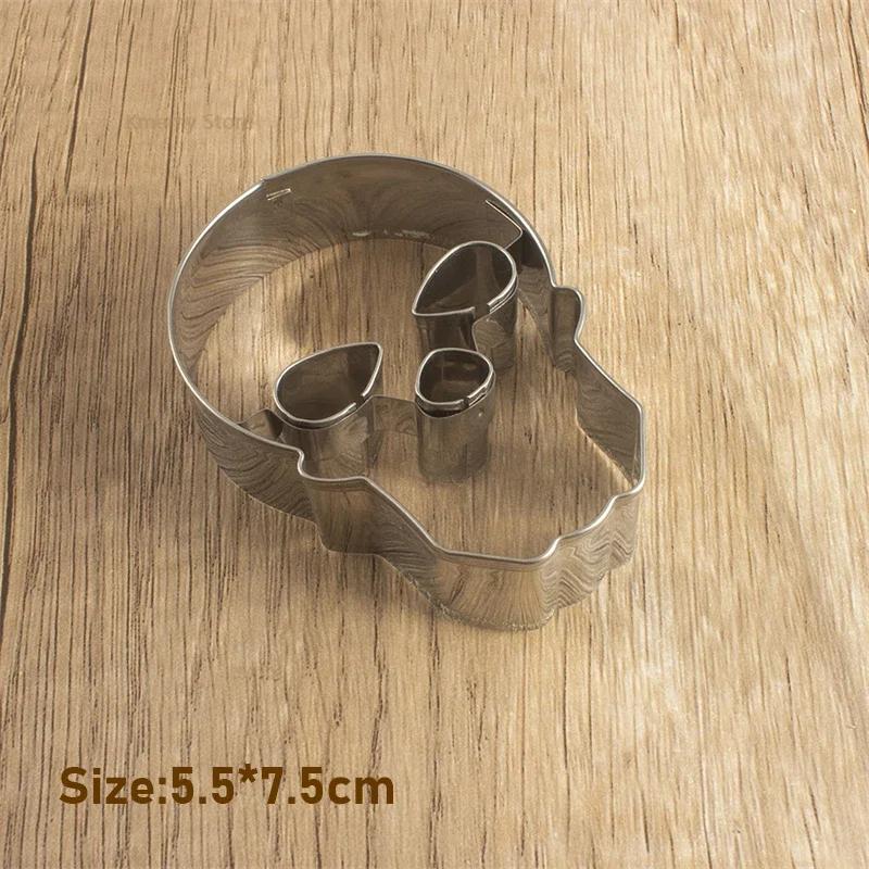 Halloween Cookie Mold Sugar Flipping Cookie Mold Stainless Steel Skull Pumpkin Cookie Cutting Cake Mold Baking Utensils