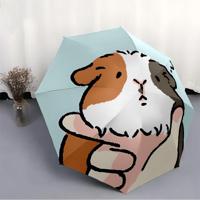 1pc Guinea Pig Automatic Opening/Closing Umbrella with Operation & Windproof Canopy - Folding Design, Holiday Gift yy260225110