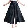 Women's Thin Linen Elastic Waist Loose Culottes