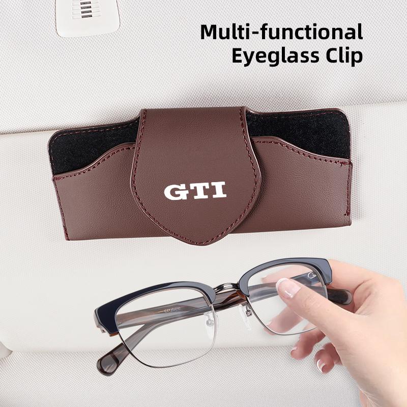 hijk1 Car Sun Visor Glasses Case Sunglasses Holder For VW Golf Amarok T5 Phaeton GTI Teramont Tiguan Car Interior Accessories keychain